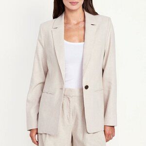 Taylor Fitted Linen-Blend Suit Blazer. Old Navy